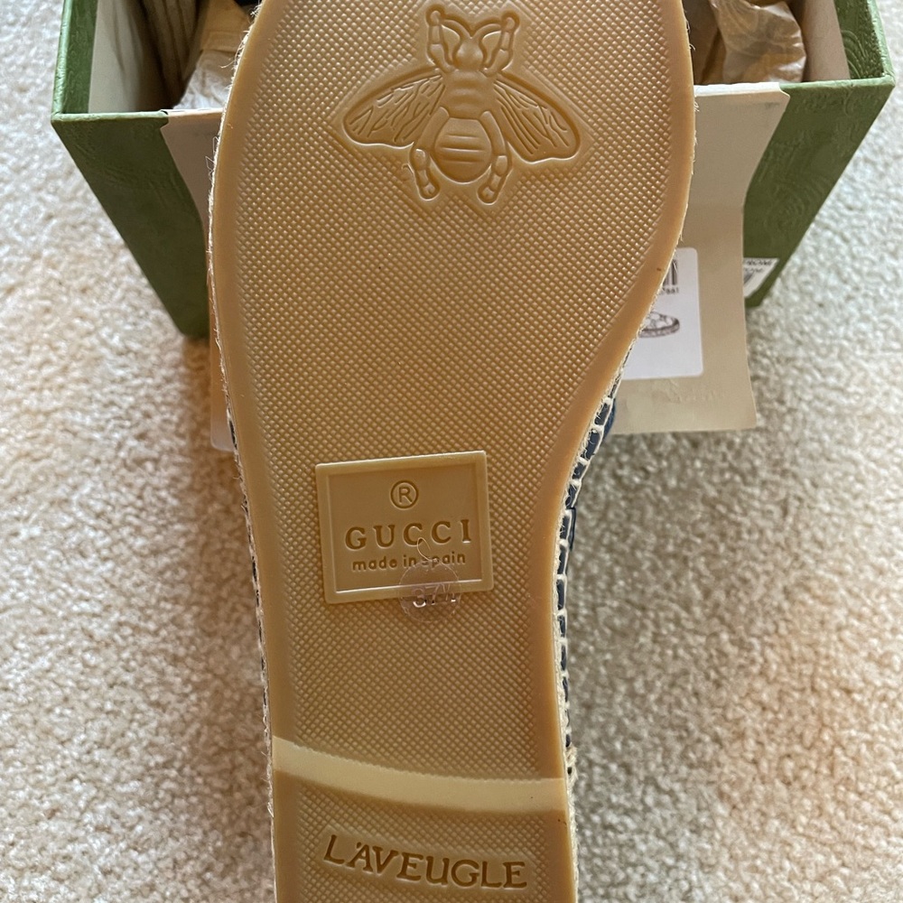 Gucci Navy Espadrille Slip-Ons - Picture 4 of 4